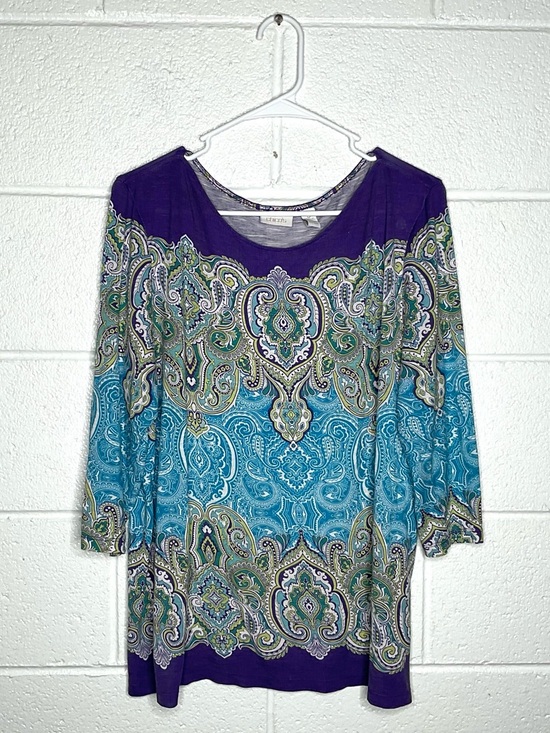 Chico's Tops - < Chico’s Multi-Colored Paisley Pattern 3/4 Sleeve Top >